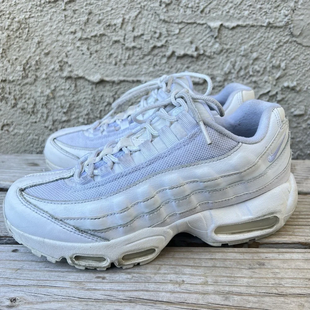 Nike Shoes Men Size 6.5Y Air Max 95 Recraft (GS) US Triple White Retro